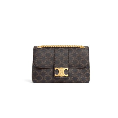 CELINE MEDIUM CELINE VICTOIRE BAG IN TRIOMPHE CANVAS 115852FRH.04LU (25*15*8cm）